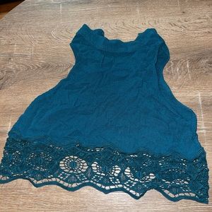 Blue lace crop top